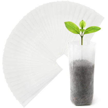 Augshy 100-pcs nursery bags set for seed starting with breathable fabric