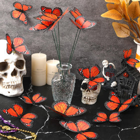 Augshy 3D monarch butterfly stakes provide dramatic party backdrop