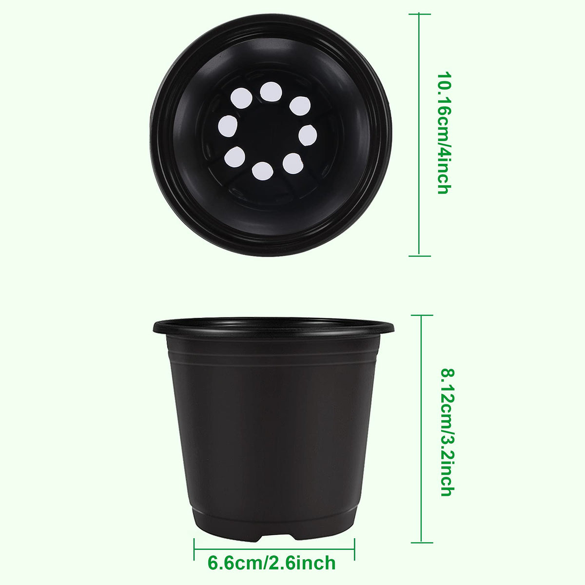 Augshy 4-inch nursery pot bottom with drain holes demonstrates effective drainage and aeration.