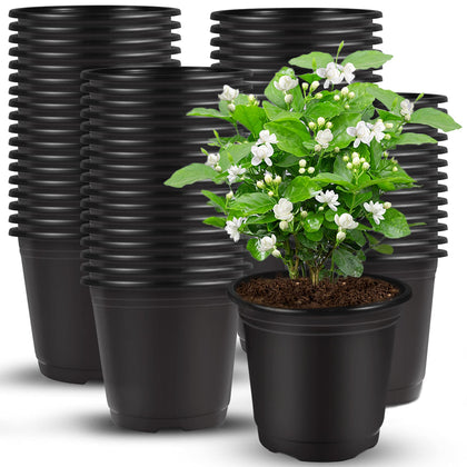 Augshy 4-inch nursery pot top view shows a sturdy, reusable seed starting container.