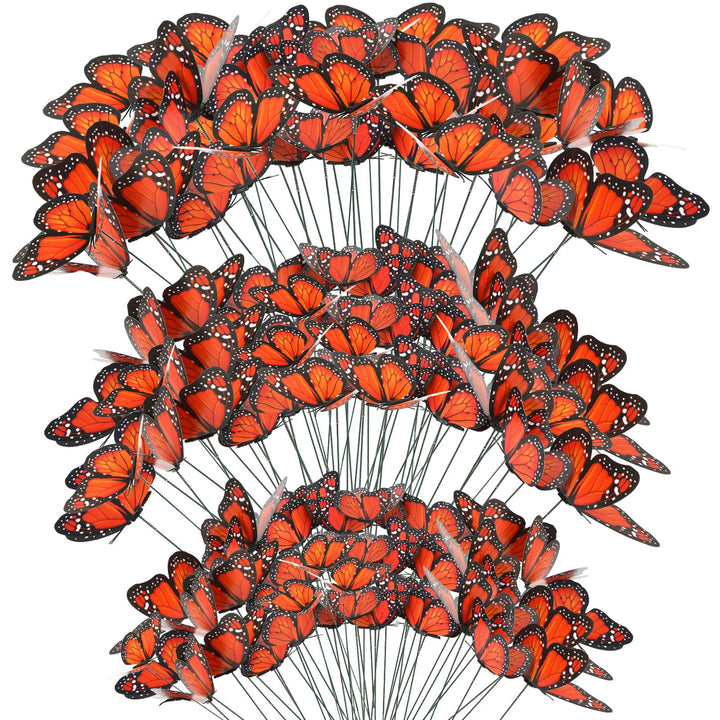 Augshy 75-piece monarch butterfly stakes brighten outdoor garden decor