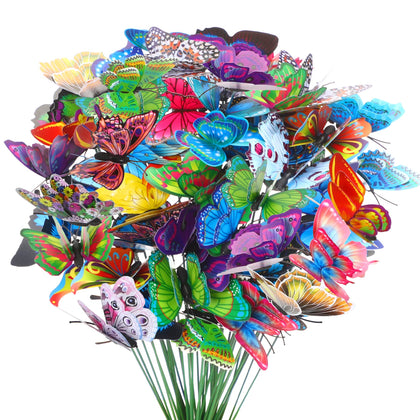 Augshy butterfly garden stake close-up adds color to outdoor beds