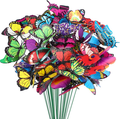 Augshy butterfly stake with bright colors enhances garden borders year-round.