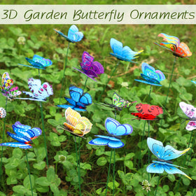 Augshy butterfly stake with 2.8 inch wings and 10 inch stake for versatile placement
