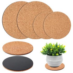 Augshy cork plant mats 4in top view protect surfaces from moisture and scratches.