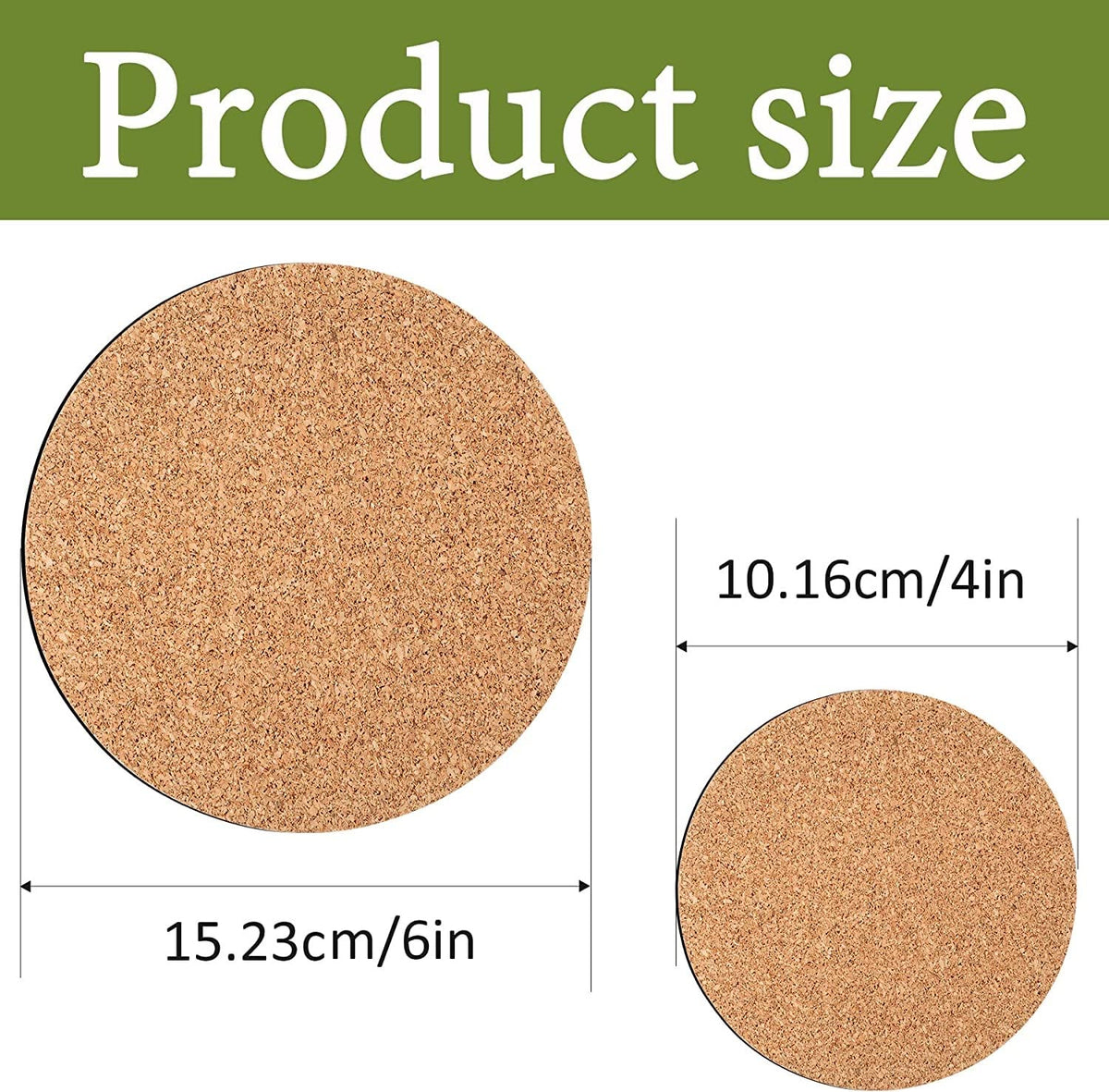 Augshy cork plant mats 6in top view protect surfaces and space.
