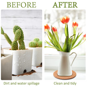 Augshy cork plant saucer in 10-inch size guards large pots and furniture from drips.
