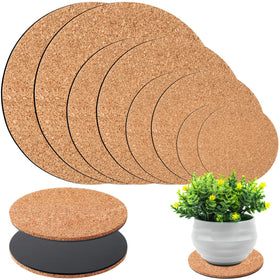 Augshy cork plant saucer in 4-inch size protects floors and prevents spills.