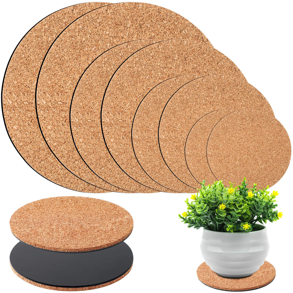 Augshy cork plant saucer in 4-inch size protects floors and prevents spills.