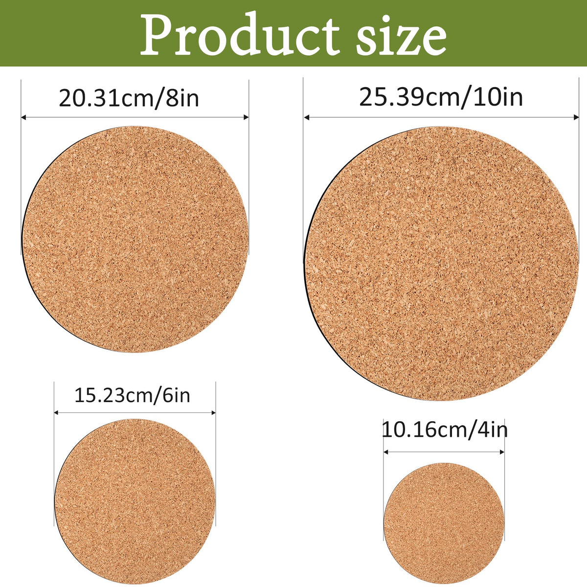 Augshy cork plant saucer in 6-inch size provides a slip-resistant base for indoor pots.