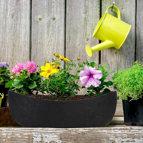 Augshy decorative window box liner enhances courtyard aesthetics with natural felt texture.