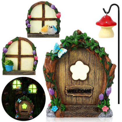 Augshy fairy door on a tree adds whimsical outdoor charm and storytelling appeal.