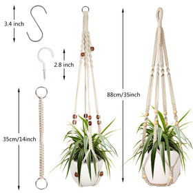 Augshy macrame plant hanger extender enables flexible ceiling mounting for varied heights.