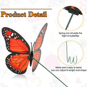 Augshy three-size monarch butterfly stakes scattered for dynamic visuals