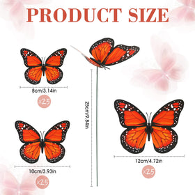 Augshy 8 cm monarch butterfly stake close-up shows durable color