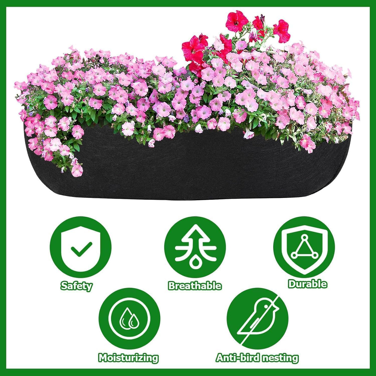 Augshy planter liner cut-to-size enables flexible fitting for various containers.
