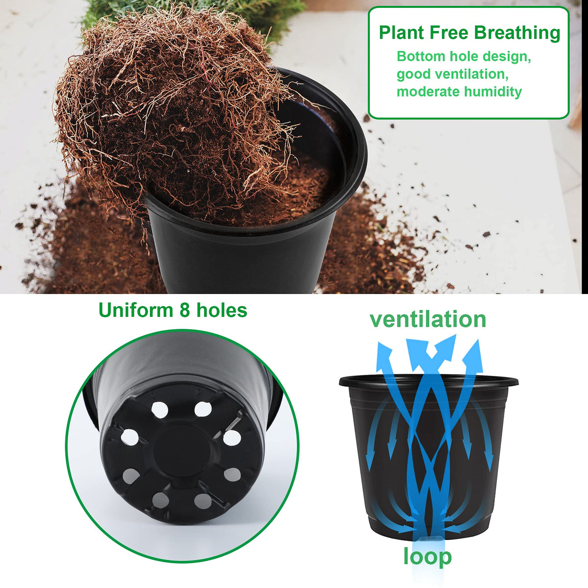 Augshy plastic nursery pot reusable and durable for repeated seed starting.