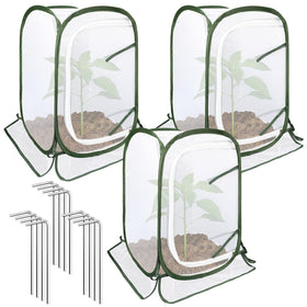 Augshy pop-up plant cover three-pack overview for garden protection