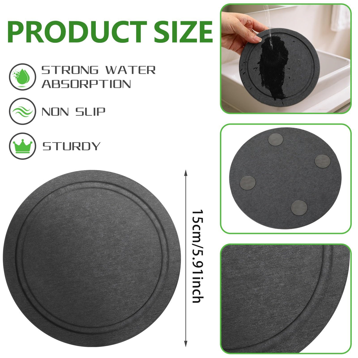 Augshy quick-drying saucer texture showcases natural stone look while keeping surfaces dry