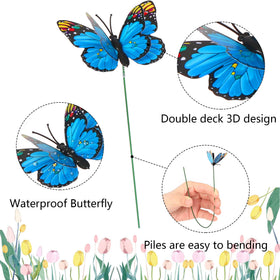 Augshy random colors butterfly ornaments brighten indoor planters