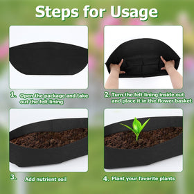 Augshy window box liner black insert shown in a planter setup for robust drainage.