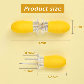 Augsun stainless steel twin-prong corn holder improves gripping while eating corn.