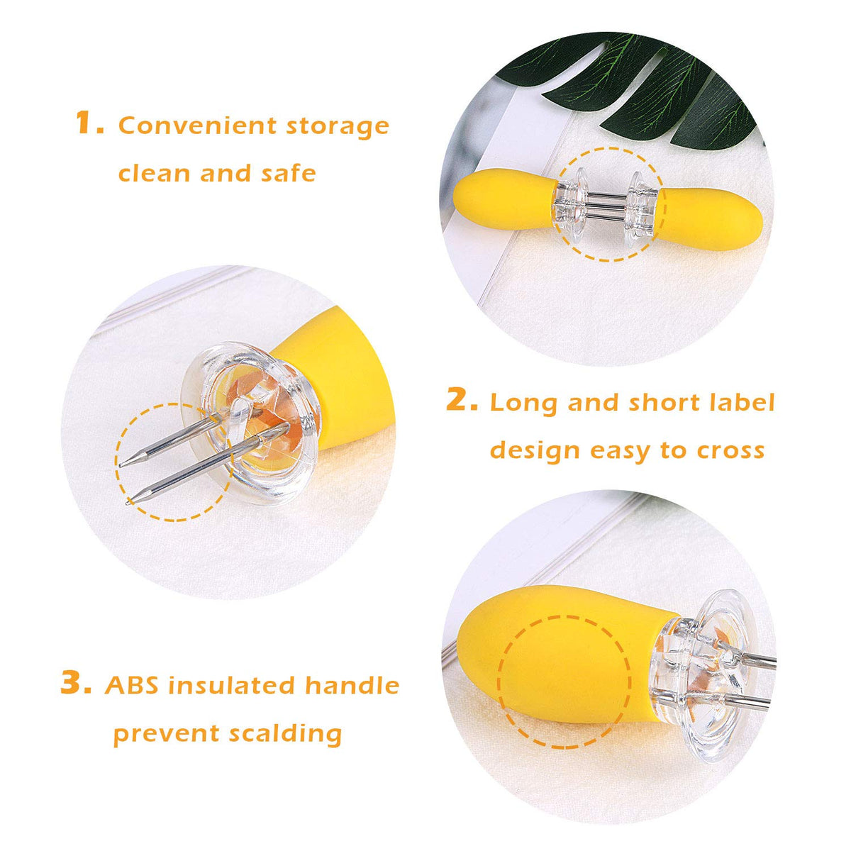Augsun interlocking corn cob holders store compactly and stay organized.