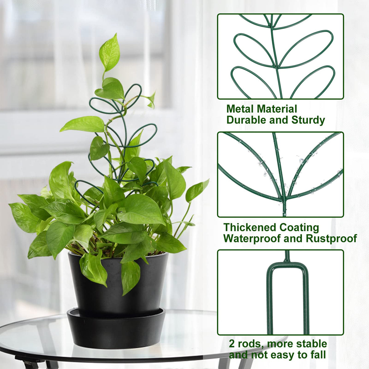 AUGSUN leaf trellis closeup reveals durable rust-resistant coating.