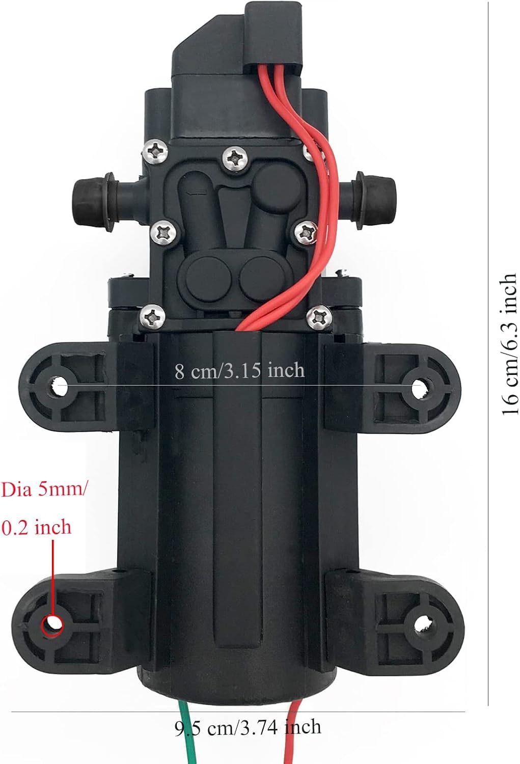 Auhafaly self-priming diaphragm pump ready for above-tank mounting.
