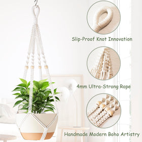 Aukorin sturdy cotton rope hanger ideal for indoor decor and outdoor balconies