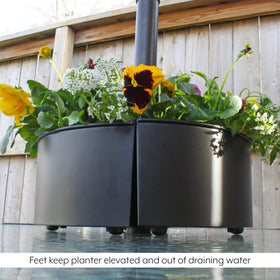 AuldHome Design flowers and succulents planter pot for patio vibes