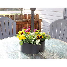 AuldHome Design half-circle planter around pole suitable for outdoor plants