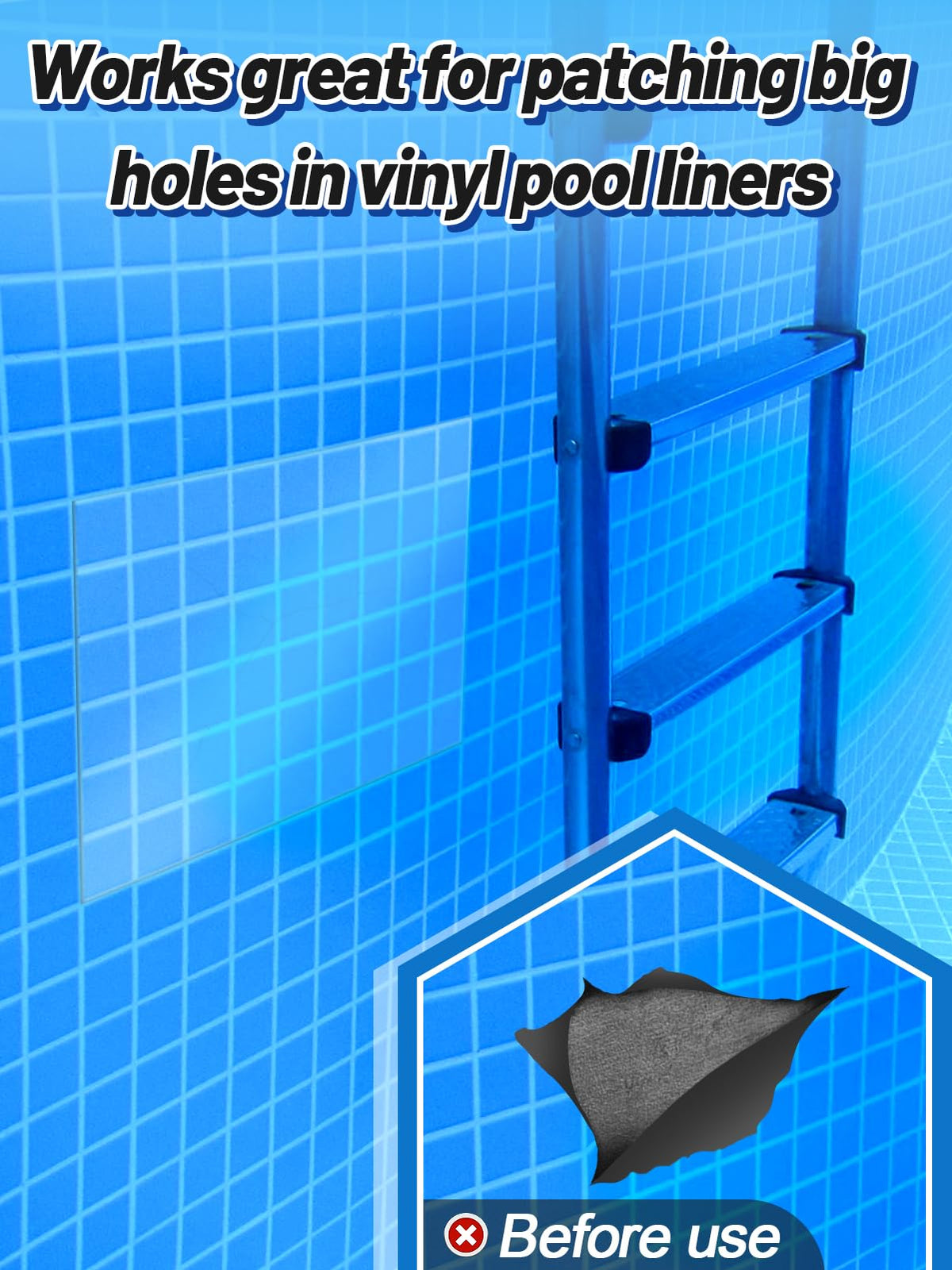 Aulock Exlarge patch blends with pool liner aesthetics