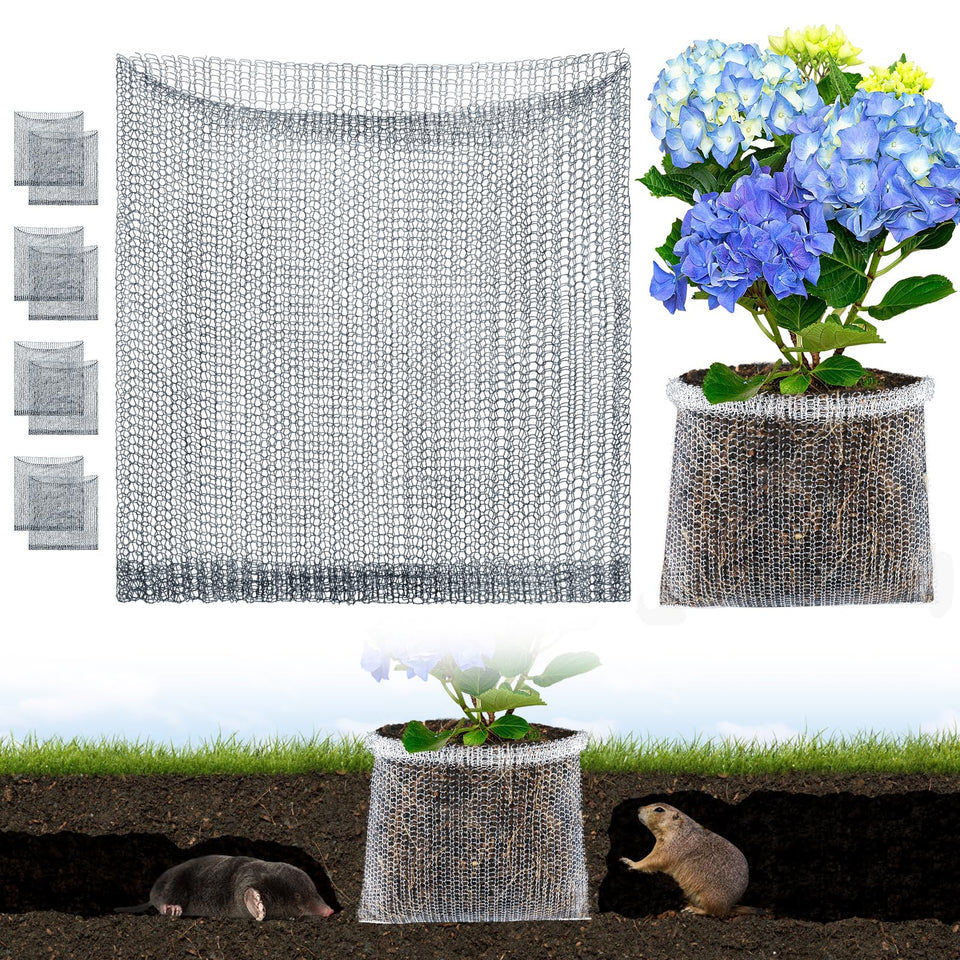 Aulock guard basket protects plant roots in a 5-gallon pot.