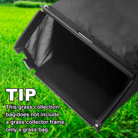 Aulpq 764-04077B grass bag open, ample clipping capacity.