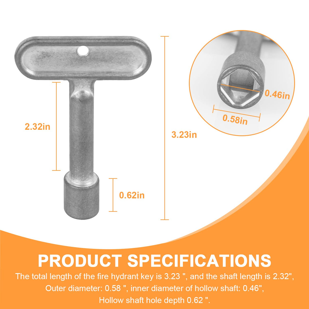 Aulpq hydrant key showing square-head engagement for strong grip