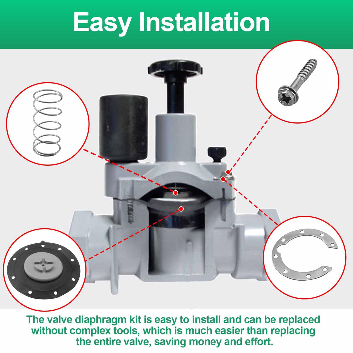 Aulpq diaphragm kit for Rainjet RJ711, designed for reliable valve sealing