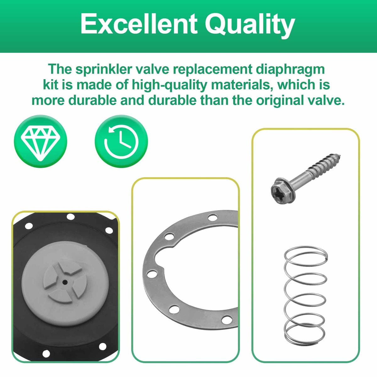 Aulpq diaphragm kit for Richdel R-204, ideal for preventive irrigation maintenance