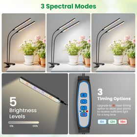 Aumtrly gooseneck adjustable arm lets you direct light to multiple pots