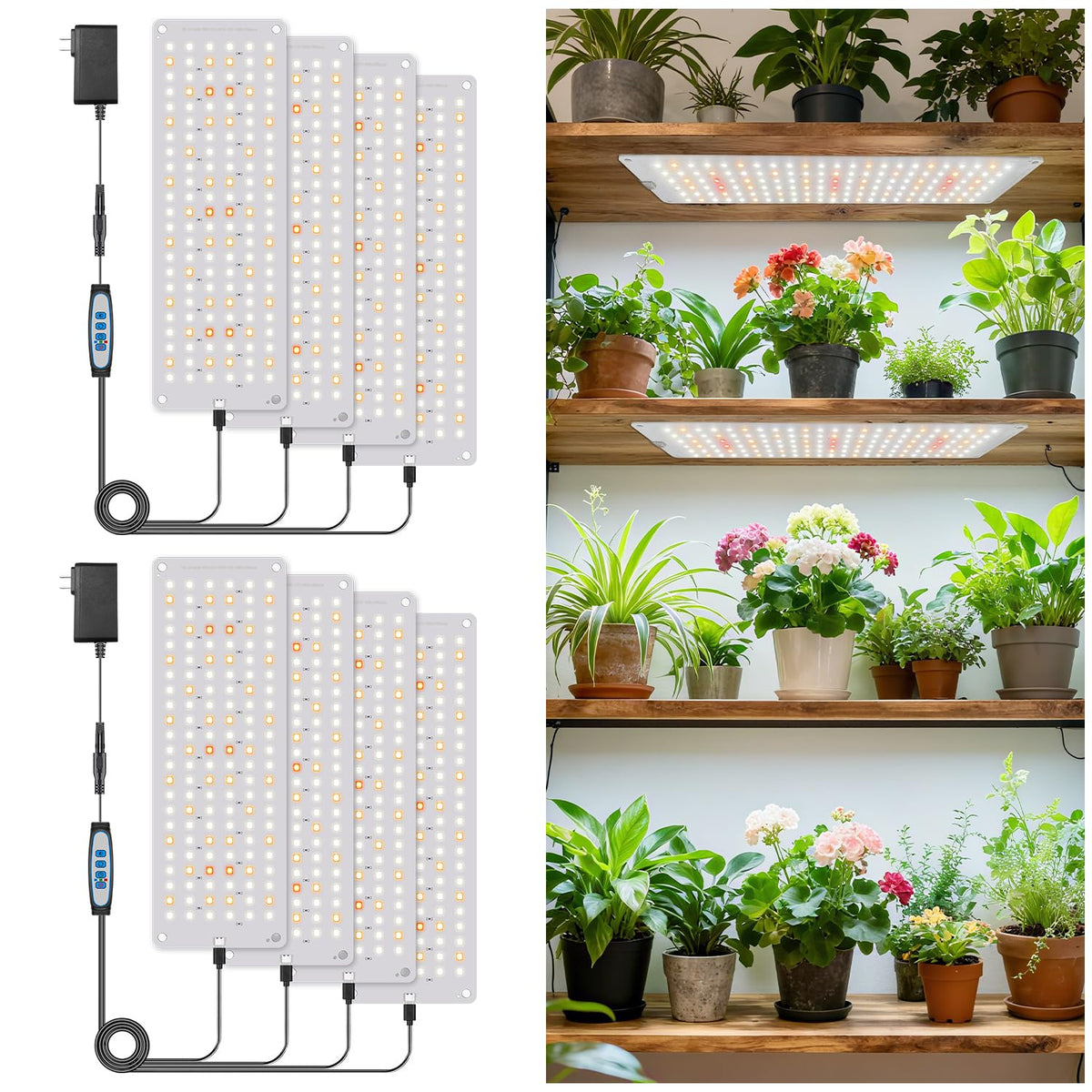 Aumtrly grow light coverage panel showing wide light reach for more plants.