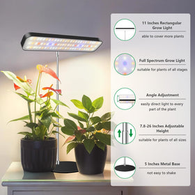 Aumtrly Grow Light delivers full spectrum to support indoor plant growth.