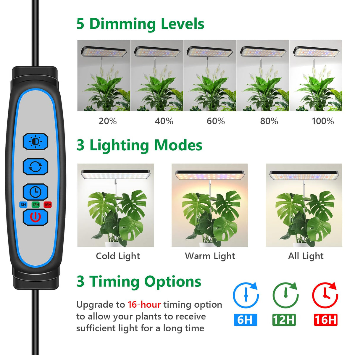 Aumtrly Grow Light is height adjustable to fit different plant sizes and desk setups.