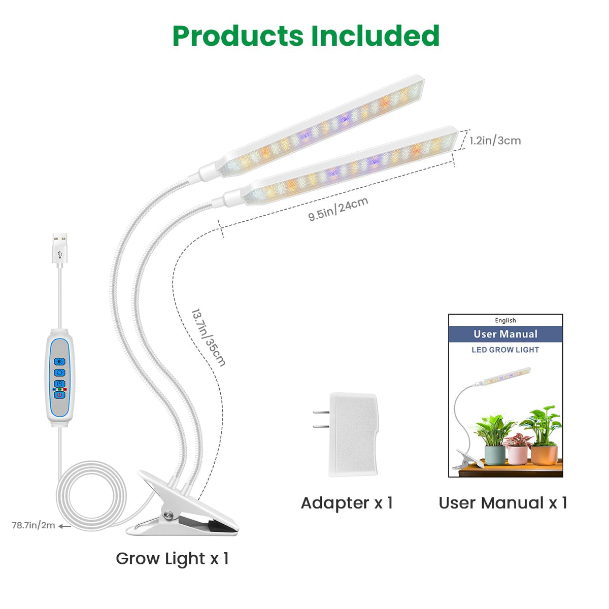 Aumtrly wide illumination design brightens larger plant groups.