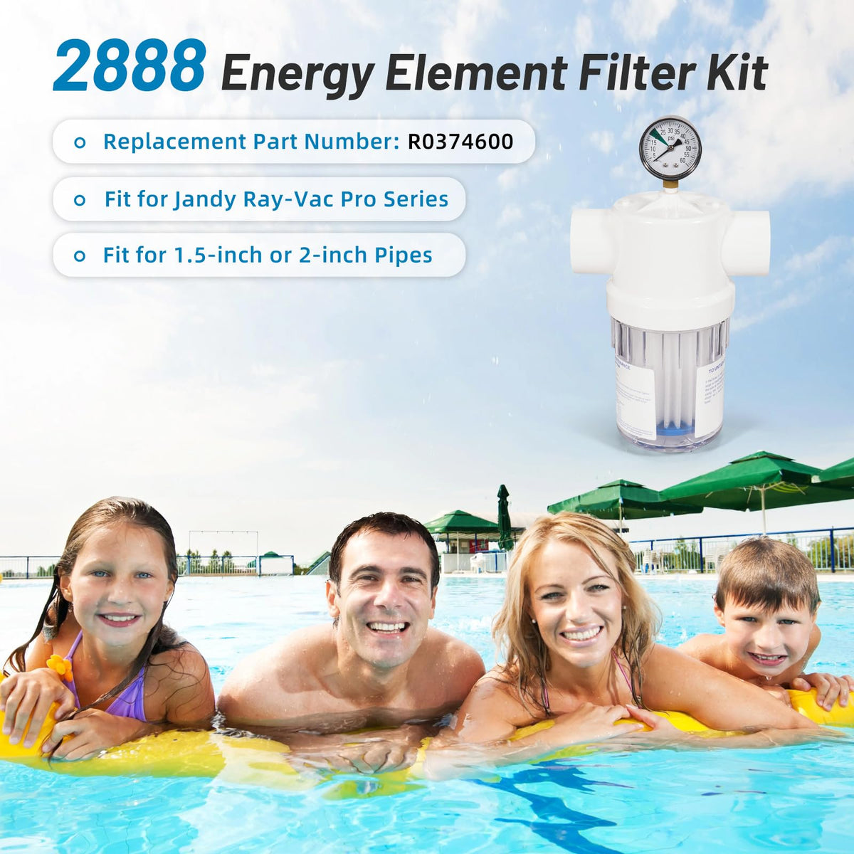 Aumzong 2888 energy element filter pre-filter reduces clogs to keep flow steady.