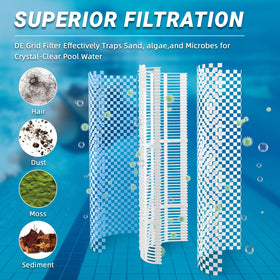 Aumzong 60 Sq DE grid in use improves pool circulation
