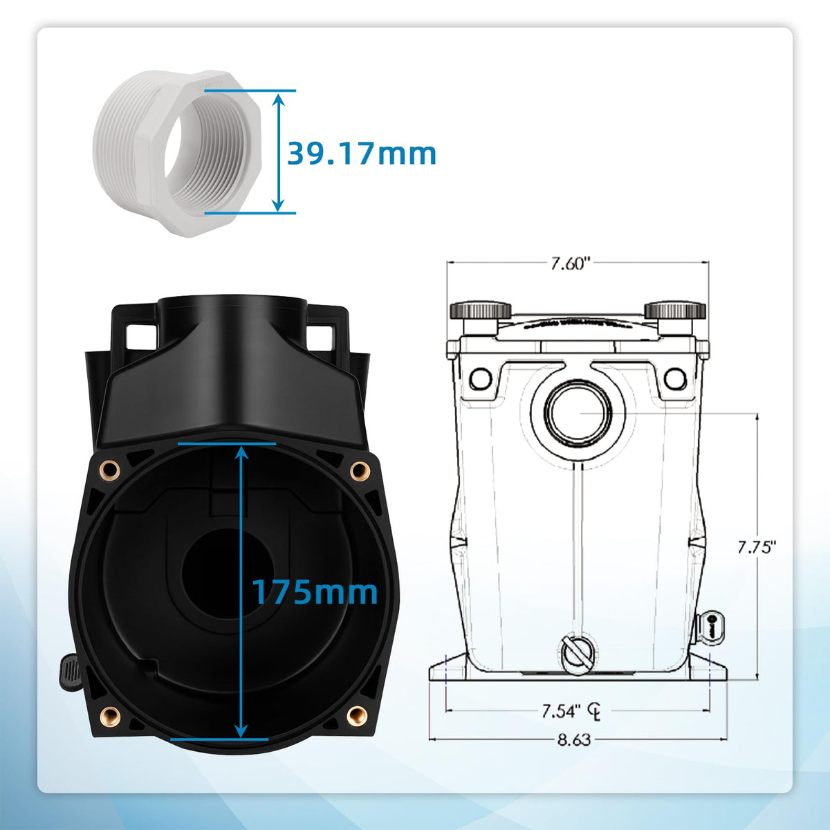Close-up material shows high-quality corrosion resistance for long life.