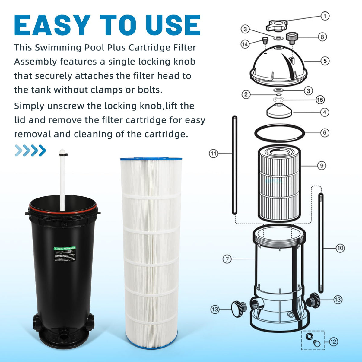 Aumzong W3C17502 easy-clean cartridge design for simple maintenance