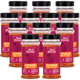 Aunt Fannie's FlyPunch bottle on kitchen counter ready to attract fruit flies.