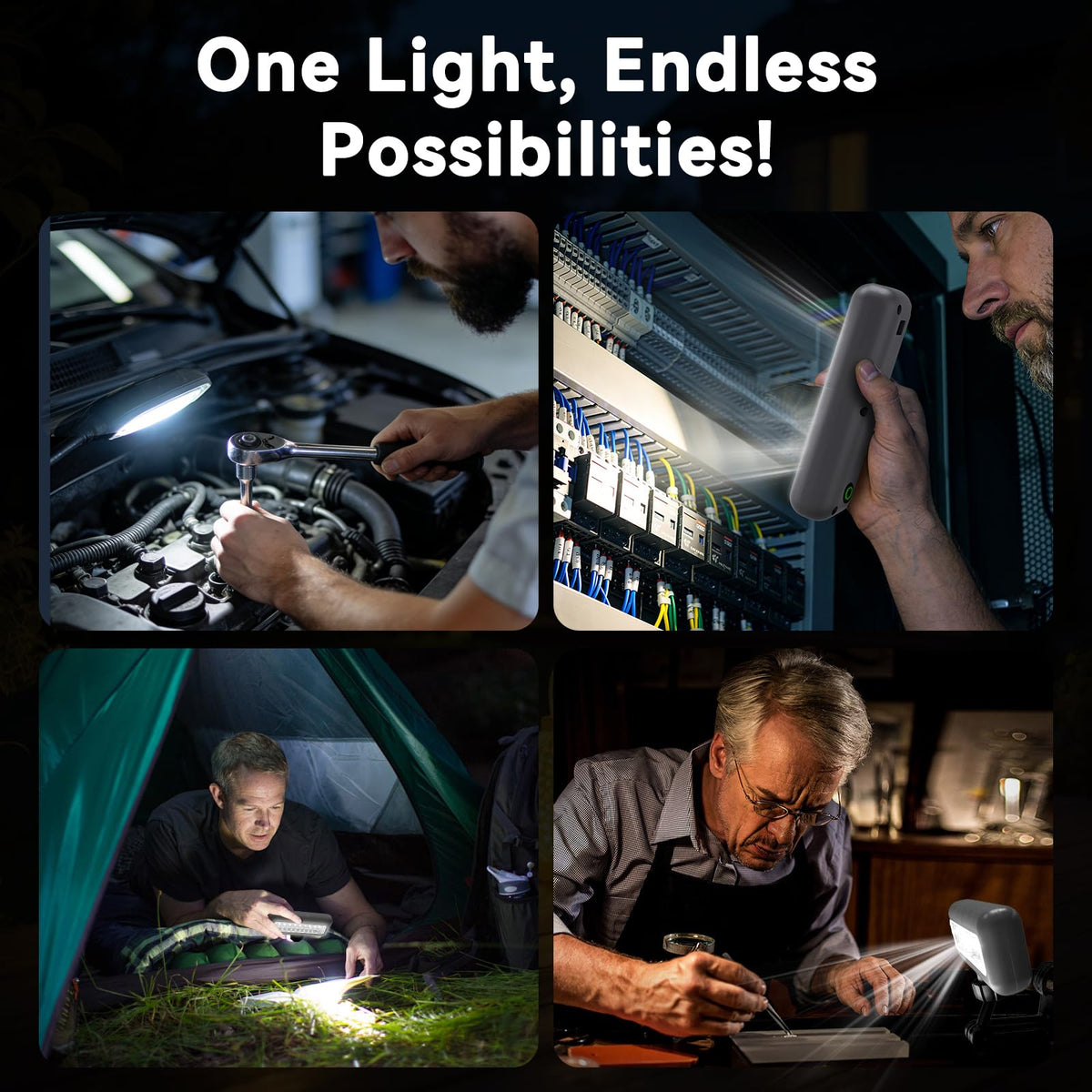 AuntyFey COB LED tech delivers wider coverage for even lighting.