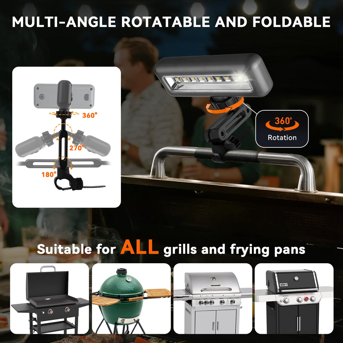 AuntyFey compact, portable light adds extra visibility when cooking late or outdoors.